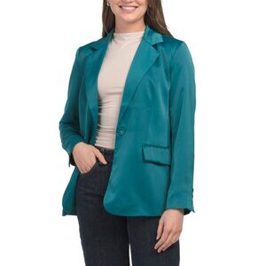 MARLED Turquoise Satin Blazer